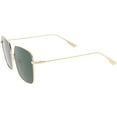 thumbnail image 3 of Oversized Metal Square Sunglasses Flat Lens 57mm (Gold / Green), 3 of 4