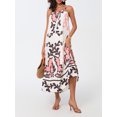 thumbnail image 5 of Women Casual Long Dress Print Spaghetti Strap Sleeveless Cami Dress Loose Tie-Up Backless Holiday Dress, 5 of 8