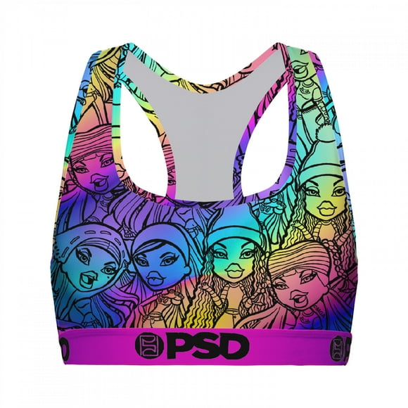 Bratz Metallic Rainbow PSD Sports Bra-XLarge
