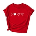thumbnail image 4 of KIHOUT Fashion Tops Womens Valentines Day Short Sleeved T-shirt Love Printed Solid Color Top Short Sleeved Round Neck Tops,Size S-3XL, 4 of 5