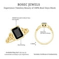 thumbnail image 5 of Rosec Jewels Real Black Onyx Engagement Ring - 1.8 Carat - AAA Grade - 6X8mm Emerald Cut Black Onyx Ring with Surprise Diamond, 10K Yellow Gold, US 8.50, 5 of 9