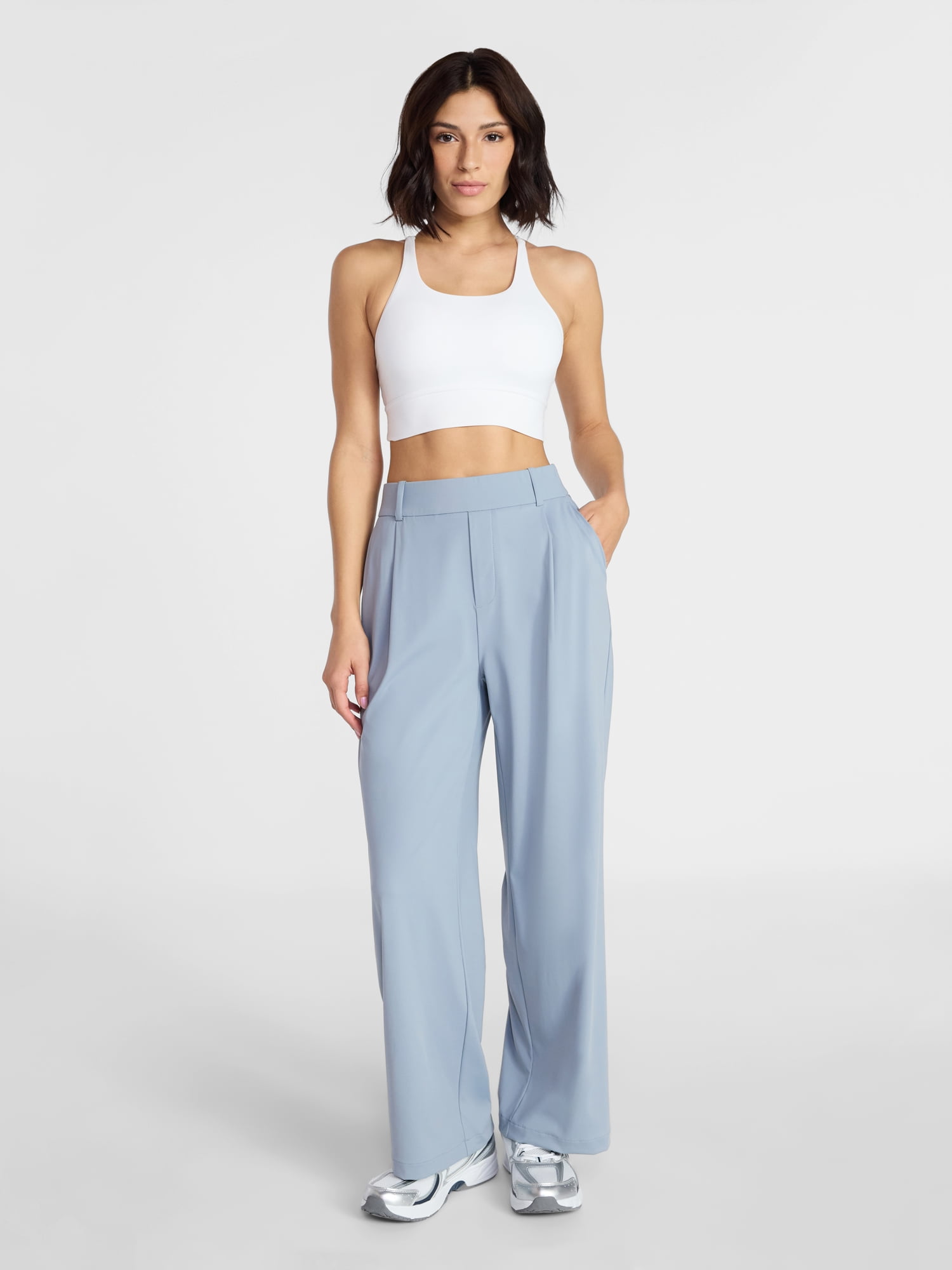 Avia Women's and Women's Plus Pleated Interlock Pants, 29.5" Inseam, Sizes XS-4X