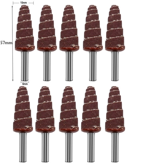 10Pcs 15/20/25/30Mm Tapered Cone Grinding Head Sanding Head Flap Polishing Wheel Discs For Electric Drills