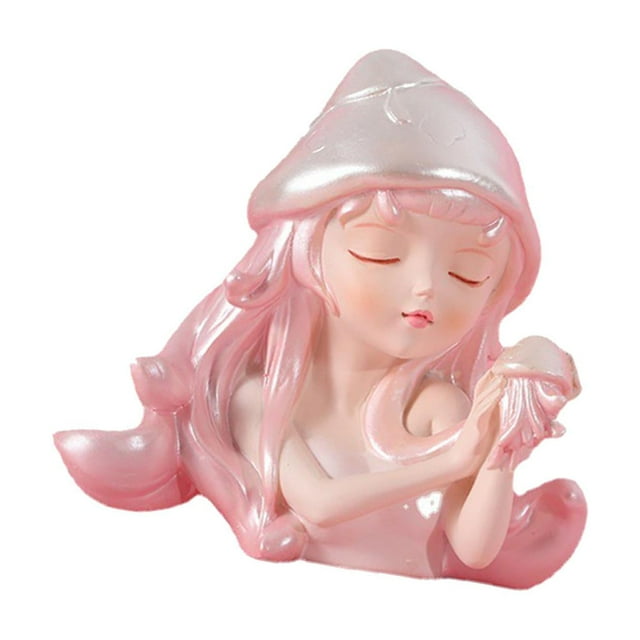 Bonita y exquisita figura de niña, pequeña artesanía de resina, estatua moderna, escultura de pastel. Estilo C
