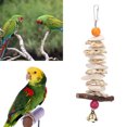 thumbnail image 4 of Cuttlefish Bone   Toy, Colorful Buckle Design Bird Cuttlebone Toy Hanging Hand Made With Bell For Budgie For African Greys For Parrots, 4 of 8