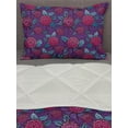 thumbnail image 3 of Vintage Comforter & Sham Bedding Set, Ink Hand-drawn Art Pattern with Chrysanthemums Grunge Weathered Look, 3 pcs Duvet Set Microfiber Filling Quilt, 5 Sizes, Purple Pink, by Ambesonne, 3 of 4