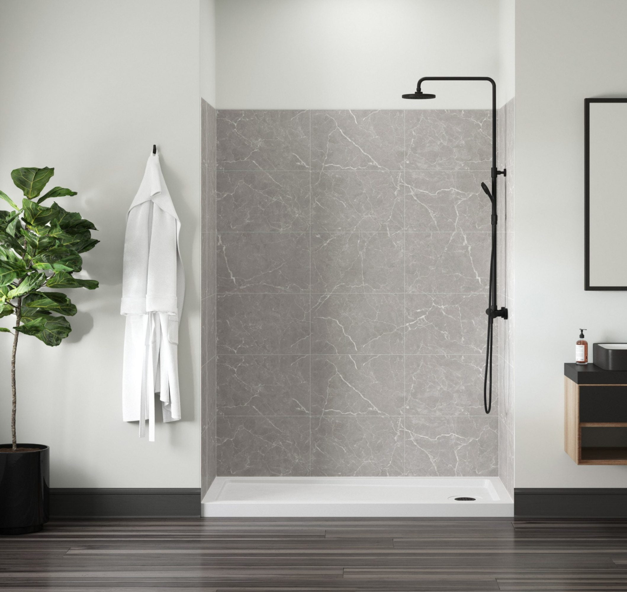 Miseno Msw786036 Readyset 78" X 60" X 36" Five Panel Alcove Shower Wall