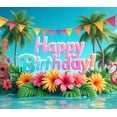 thumbnail image 4 of Tropical Flowers Birthday Party Hawaiian Banner Colorful Foliage Flamingo Decoration for Beach Celebration Summer Event Outdoor Party, 4 of 7