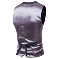 thumbnail image 3 of MAWCLOS Men Jacket Sleeveless Waistcoat Solid Color Vest Slim Fit Fall V Neck Tops Dark Gray 6XL, 3 of 4