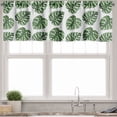 thumbnail image 3 of Ambesonne Green Leaf Valance & Curtain, Palm Leaves Nature, 55"x36", White and Green, 3 of 6