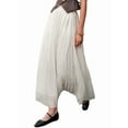 thumbnail image 2 of Women'S Elastic Waist A-Line Pleated Casual Long Skirt Elegant Long Skirt White XL, 2 of 9