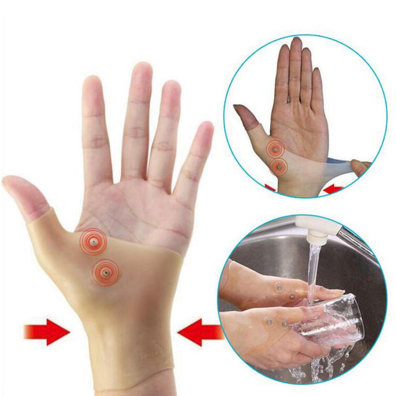 1/2x Arthritis Magnetic Gel Gloves Filled Thumb Hand Wrist Support Brace Gloves 