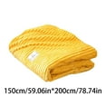 thumbnail image 2 of Fleece Throw Blanket for Couch – 3D Ribbed Jacquard Soft and Warm Decorative Fuzzy Blanket – Cozy, Fluffy, Plush Lightweight Yellow Throw Blankets for Bed, Sofa, 59x79 inches, 2 of 8