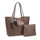 thumbnail image 4 of Bolso de mano de piel sintética de gran tamaño con pañuelo de seda Bolso de fin de semana para mujer Bolso de compras Bolso de viaje, 4 of 5