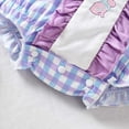 thumbnail image 6 of MEZZALL Girls Short Sleeve Floral Prints Romper Ruffles Bodysuits Clothes, Purple, 3-6 Months, 6 of 6