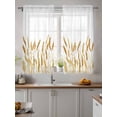 thumbnail image 2 of Fall Wheat Tier Curtains 45 Inch Length,Sheer Curtains for Bedroom Living Room Window Autum Botanical Farmhouse Yellow Orange Rod Pocket Drapes Kitchen Curtains Small Half Window 27.5"x45" 2 Panels, 2 of 7