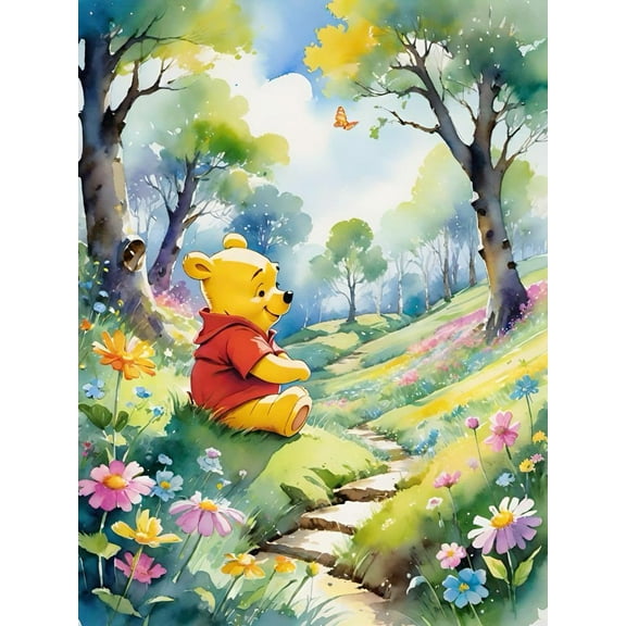 Winnie the Pooh Diamond Art Painting Kits - Full Drill Diamond Dots Paintings for Beginners,Round 5D Paint with Diamonds Pictures Gem DIY Adult Crafts 12x16inch