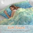 thumbnail image 4 of 3 Piece Turquoise Blue Teal Duvet Cover Set Queen Size,Microfiber Comforter/Quilt Cover with Corner Ties and 2 Pillowcases,Chic Stained Glass Texture Aesthetic All Season Bedding with Zipper Closure, 4 of 8