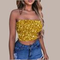 thumbnail image 2 of Byworldtasic Women's Sparkly Strapless Crop Top Glitter Sequin Tube Party Clubwear Top, 2 of 6