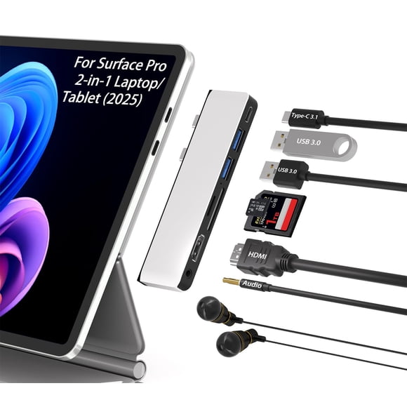 Estación de acoplamiento Cbcuyle Surface Pro 12 Hub HDMI USB 3.0
