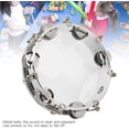 thumbnail image 2 of Yazoeia Tambourin Ajustable 8 Pouces avec Clochettes Double Rangée Tambourin Ton Tambourin Tambourin Instrument de Percussion à Main (Transparent) CJC912-185925, 2 of 9
