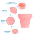 thumbnail image 4 of Uxcell Collapsible Travel Cup, 4 Pack 170mL Travel Folding Cup for Camping, Pink, 4 of 6