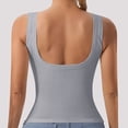 thumbnail image 2 of Ribbed Tank Top with Built in Bra for Women Basic Padded Camisole Scoop Neck Tank Top Plain Wide Strap Undershirts Summer Cami Top Sleeveless Home Vests for Yoga Sports, 2 of 7