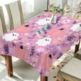 thumbnail image 4 of 54x54 Inch Tablecloth Polyester Square Tablecloth for Home Kitchen Dinner Decor Pink Pastel Cute Halloween Pattern, 4 of 9