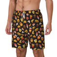 thumbnail image 2 of Balery Burger Fries Mens Swim Trunks Swim Shorts for Men Quick Dry Inseam Beach Shorts with Compression Liner Pocket-Small, 2 of 9