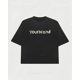 thumbnail image 3 of Camiseta holgada informal negra de manga corta con estampado de letras, camisetas de gran tamaño para hombres, ropa de calle de algodón de alta calidad para verano, camisetas para mujeres, 3 of 4