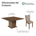 thumbnail image 4 of Juego de Comedor Mesa Tablero de Madera 8 Sillas Marrón/Crema/Beige Marisa MADESA, 4 of 10