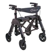 Able Life Space Saver Bariatric Mobility Rollator, Four Wheel Walker for Seniors, Rollator Walker with Seat, Black
