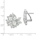 thumbnail image 3 of Cheryl M 925 Sterling Silver Rhodium Plated Omega Back CZ Cluster Earrings; for Adults and Teens; for Women and Men, 3 of 3