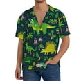 thumbnail image 3 of Disketp Men's Hawaiian Dinosaurs Print Shirts Button Down Holiday Beach Shirts-Medium, 3 of 7