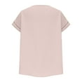 thumbnail image 6 of Summer Plus Size Shirts for Womens Fashion Round Neck Solid Color Light Sensing Face Short Sleeve Loose T-shirt, 6 of 7