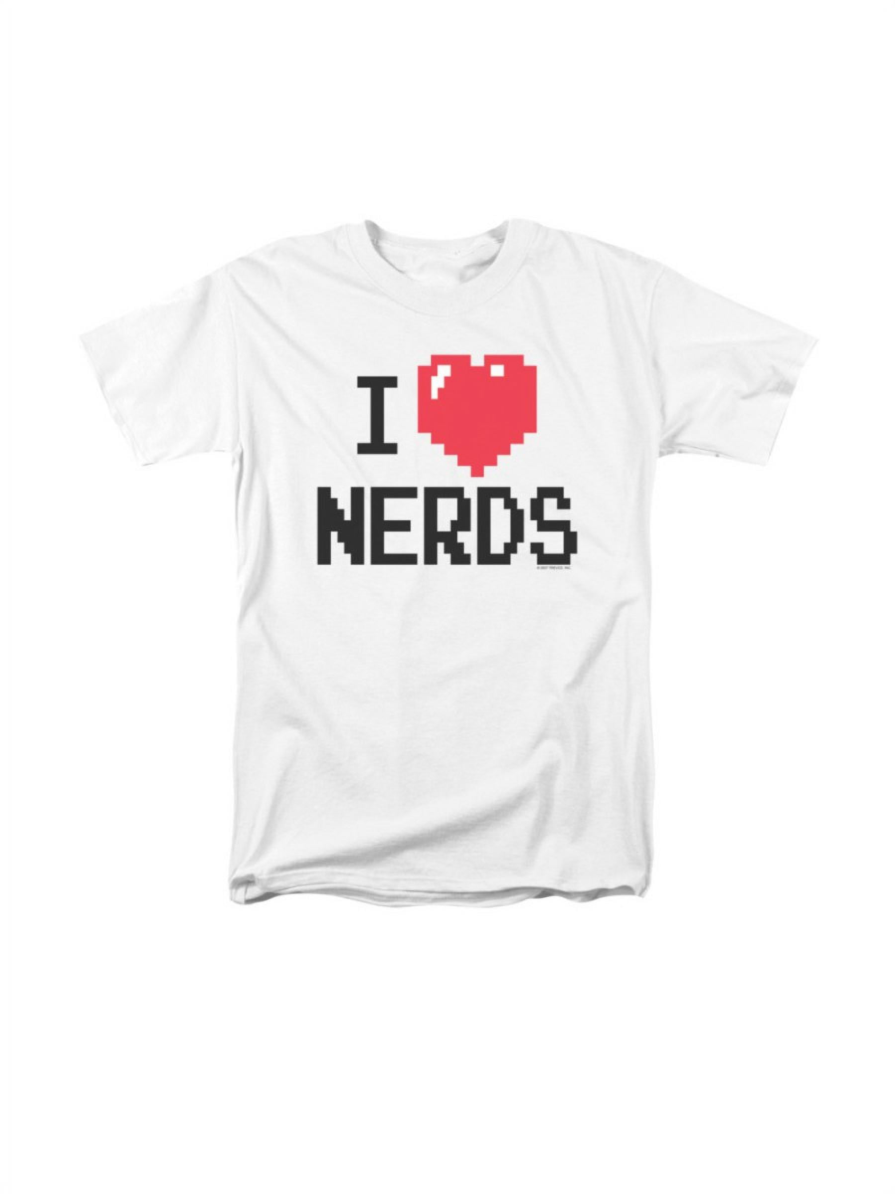 I Heart Love Nerds Pixelated 8-bit Gamers Nerds Geeks Juniors T-shirt 