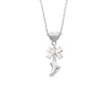 thumbnail image 2 of Delight Jewelry Silvertone 3-D White Ice Skate White Bow Heart Necklace, 2 of 4
