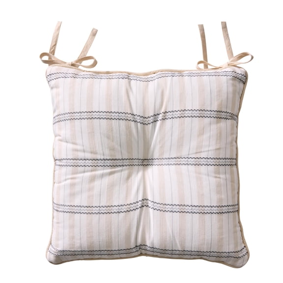 Better Homes & Gardens Tuesday Plaid Square Chairpad, 1 Piece, Gray, 17"x17"