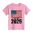 thumbnail image 4 of WUANDIXFA Cute Tops for Teen Girls 250 Anniversary USA Girls' United States Patriotic T-Shirt with American Flag Crewneck Short Sleeve Pink,11-12 Years, 4 of 5