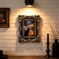 thumbnail image 5 of Gothic Shadow Box Picture Frame, Black Gold Embossed Resin Display Frame with Deep Hollow Cavity, Wall Mount DIY Shadow Box for Dried Flowers and Specimen (1pc), 5 of 6