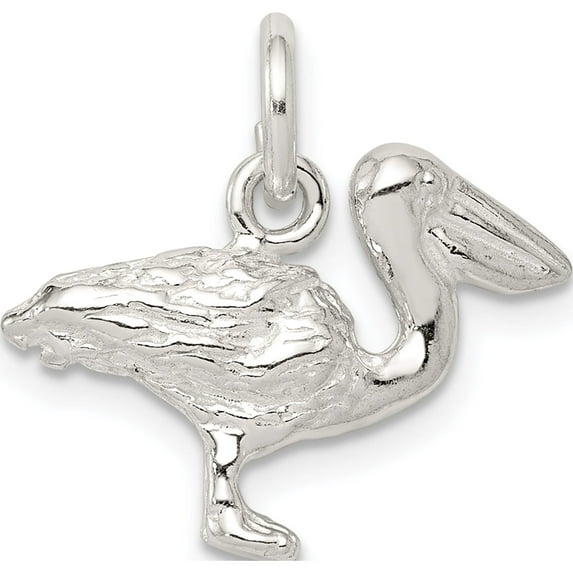Sterling Silver Pelican Charm (14 X 19) Made In United States qc885