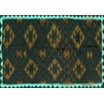 thumbnail image 1 of Ahgly Company Machine Washable Indoor Rectangle Southwestern Turquoise Blue Country Area Rugs, 2' x 4', 1 of 4
