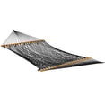 thumbnail image 2 of Bliss Hammocks 2-Person Cotton Rope Hammock with Spreader Bar & Hardware, 80x60, Black, 2 of 6