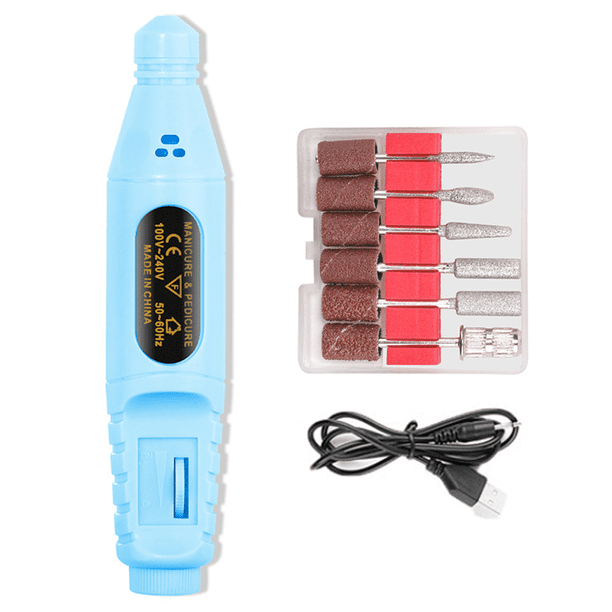 Taladro de uñas eléctrico Juego de cuidado de pedicura de uñas con juego de brocas de diamante para taladro de uñas Adepaton Accesorios para Manicure y Pedicure