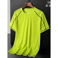 thumbnail image 4 of Manyakai Men's Workout Swim Shirts Quick Dry Beach Pool T-Shirt Rash Vest Athletic Exercise Muscle Fluorescent Green L, 4 of 5