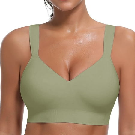 

KUNPENG Women s Sports V-Neck Plus Size Bra Running Fitness Gathering