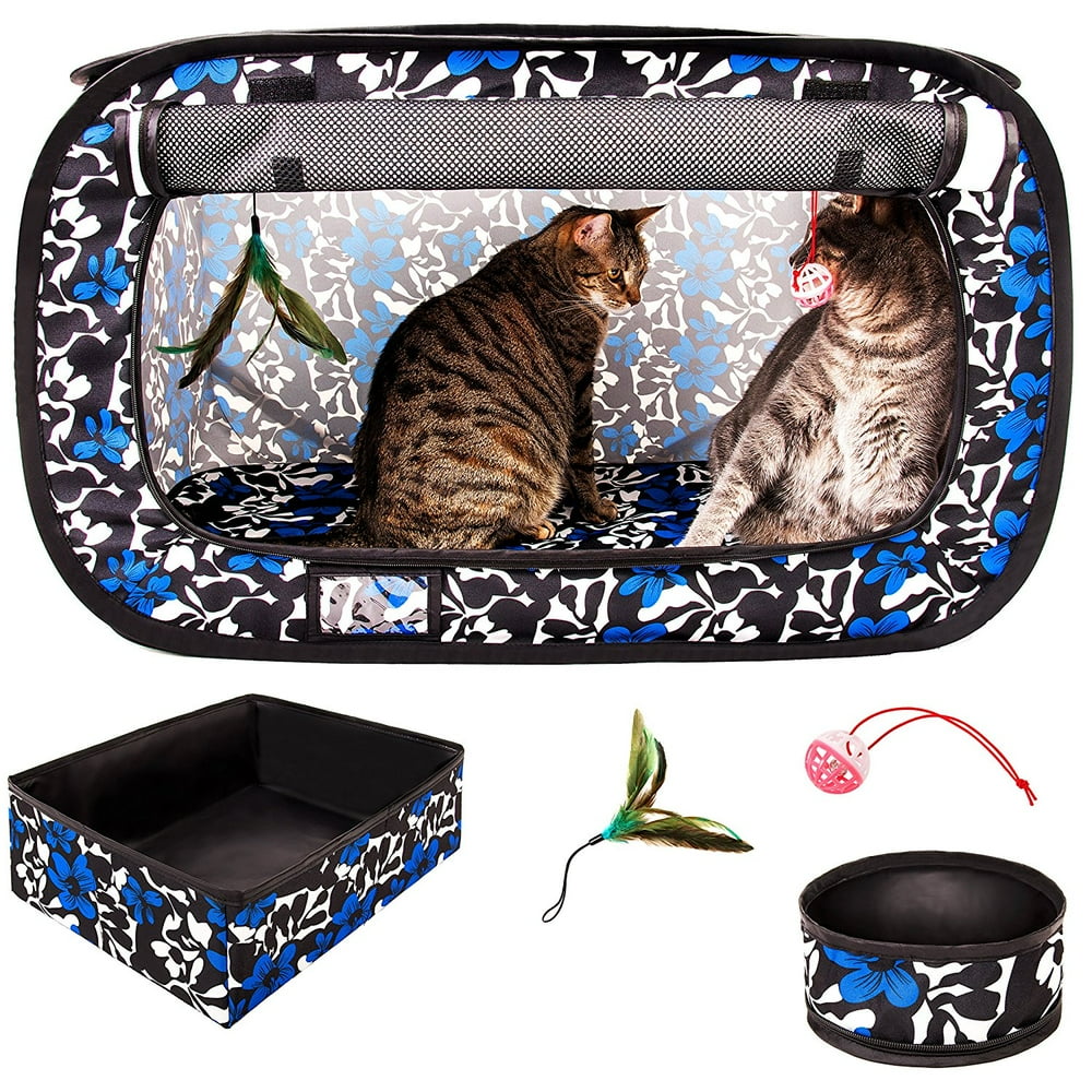 Cheering Pet, Portable Pop up Cat Cage Pet Travel Crate Kennel