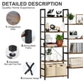 thumbnail image 4 of Elemore Home Triple Wide 5 Tier Bookshelf, Home Office Industrial Bookcase with 14 Open Shelves, 4 of 7