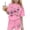 Pink, variant on SELONE Girls' 2 Piece Summer Outfits 4th of July Kids Wear Short Sleeve Shirts and Shorts Stars and Stripes Clothing
