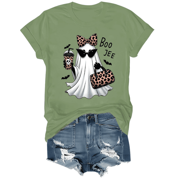 Boo-JEE Shirt Boo JEE Ghost T-Shirt Funny Halloween Ghost Women Graphic Tees